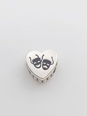 Pandora The World Is Your Stage Theater Mask Heart Charm
